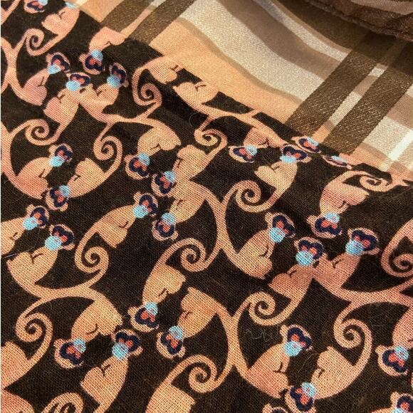 RARE FARM Rio Women's Monkey Printed Linen Blend Shorts Size Medium - Picture 2 of 8